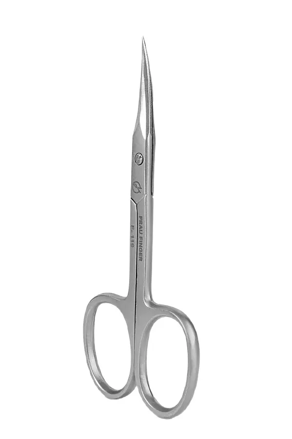 Frau Finger Ножницы маникюрные для кутикулы изогнутые / Classic FS-119DP, матовые, ручная заточка, 9,5 см KRISTALLER, серый - фото 2