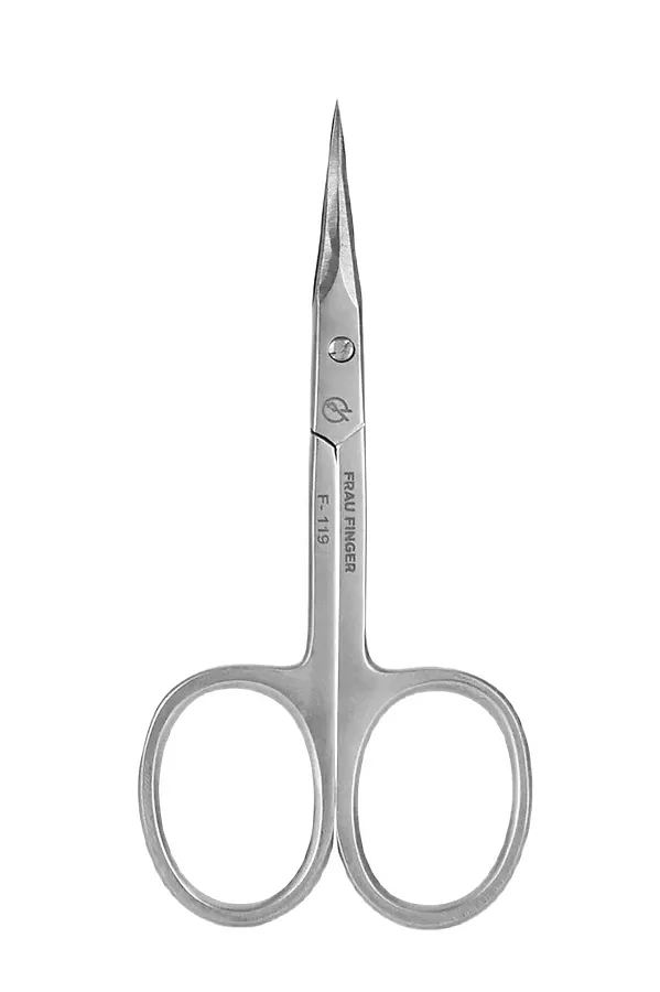 Frau Finger Ножницы маникюрные для кутикулы изогнутые / Classic FS-119DP, матовые, ручная заточка, 9,5 см KRISTALLER, серый - фото 2