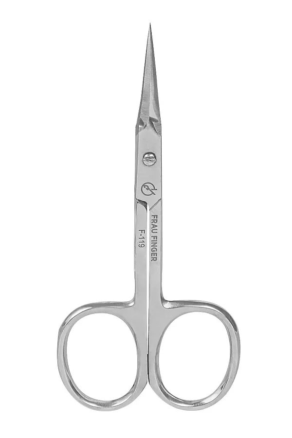 Frau Finger Ножницы маникюрные для кутикулы изогнутые / Classic FS-119SP, глянцевые, ручная заточка, 9,5 см KRISTALLER, серый - фото 2
