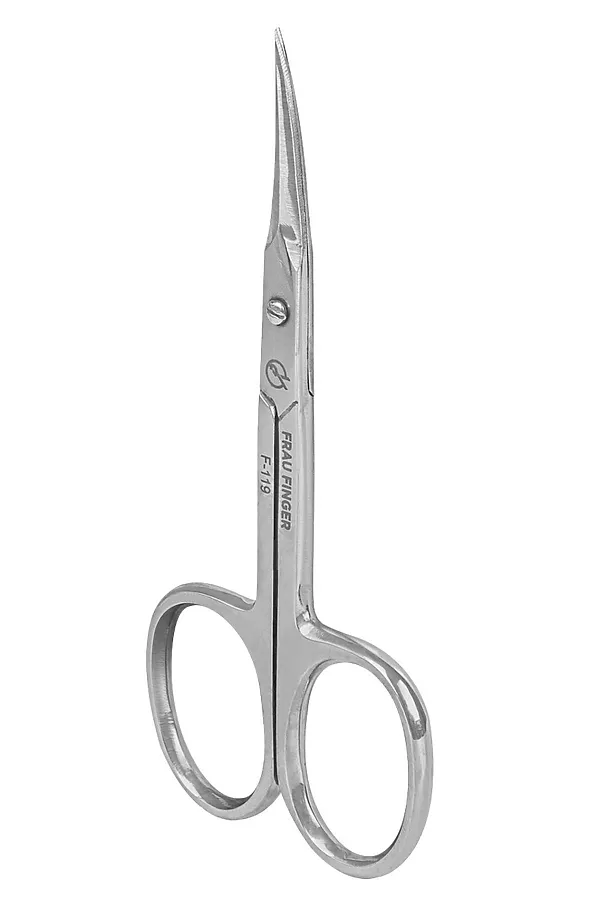 Frau Finger Ножницы маникюрные для кутикулы изогнутые / Classic FS-119SP, глянцевые, ручная заточка, 9,5 см KRISTALLER, серый - фото 2