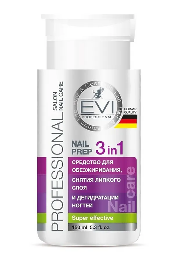 EVI professional Средство для обезжиривания ногтей, снятия липкого слоя и дегидратации ногтей 3 в 1, 150 мл KRISTALLER, белый - фото 2