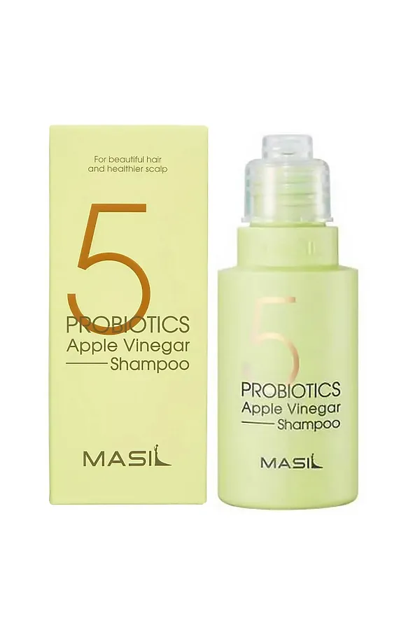 Masil Шампунь для волос от перхоти с яблочным уксусом / 5 Probiotics Apple Vinegar Shampoo, 50 мл KRISTALLER, зеленый - фото 2