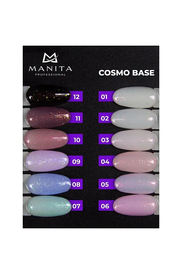 Manita Professional База для ногтей камуфлирующая с блестками №03 / Cosmo Base, 10 мл KRISTALLER, №03 - фото 2