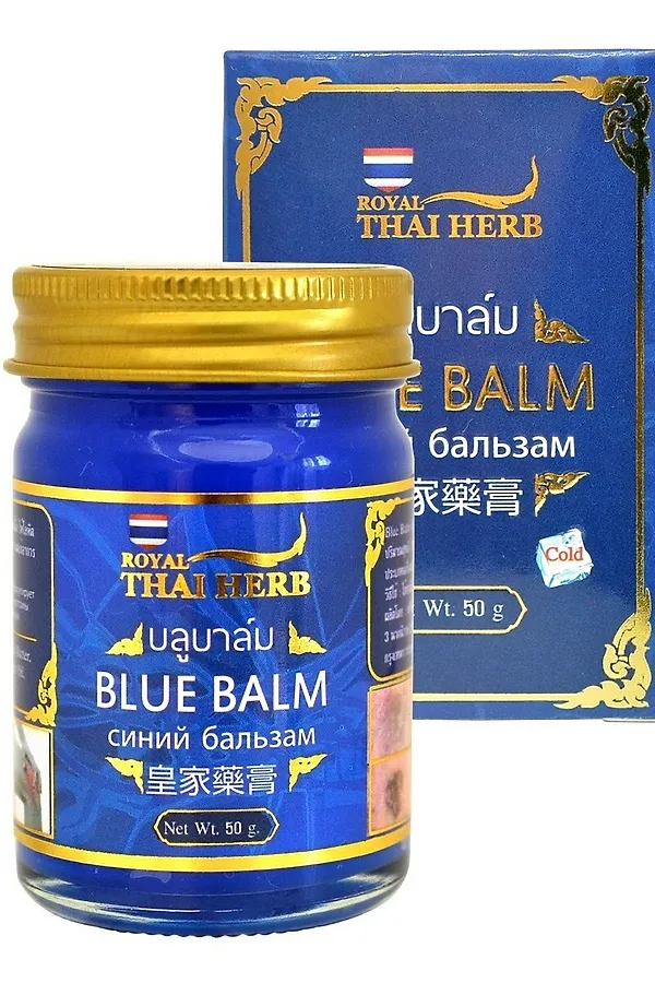 Royal Thai Herb Синий охлаждающий бальзам от варикоза с пчелиным воском / Blue Balm, 50 г KRISTALLER, синий - фото 2
