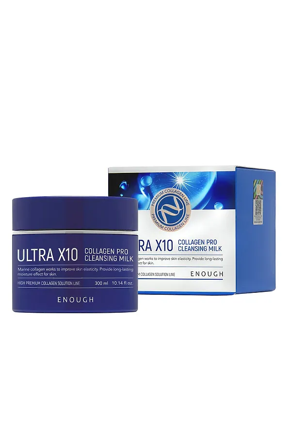 Enough Очищающее молочко для лица с коллагеном / Ultra X10 Collagen Cleansing Milk, 300 мл KRISTALLER, белый - фото 2