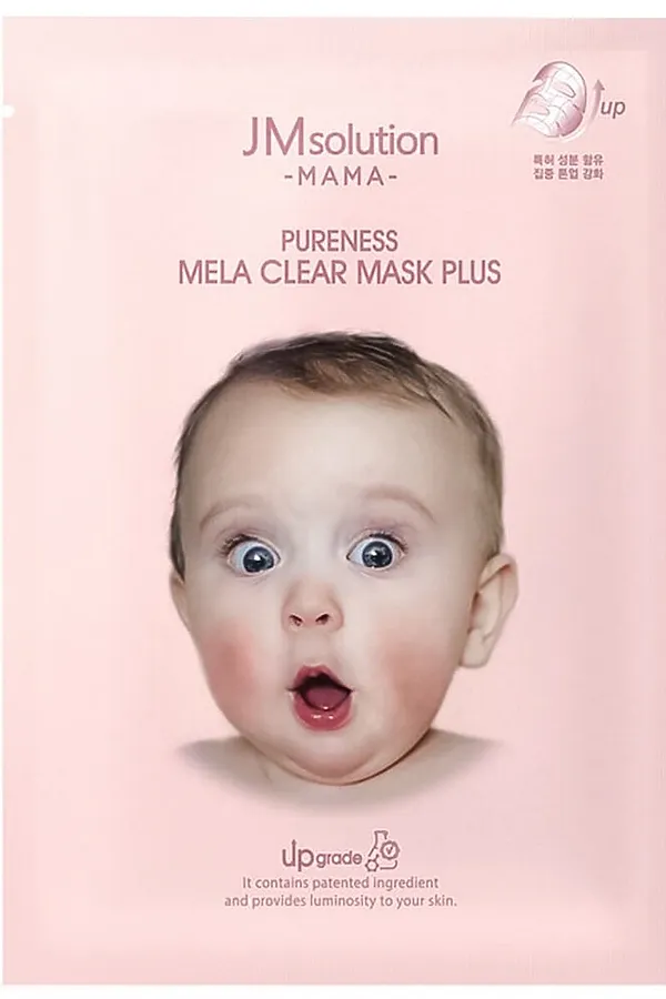Jmsolution Маска тканевая для лица гипоаллергенная осветляющая / Mama Pureness Mela Clear Mask Plus, 30 мл KRISTALLER, белый - фото 2
