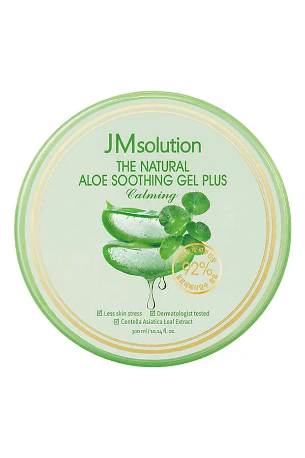 JMsolution Успокаивающий гель для лица и тела с алоэ и центеллой / The Natural Aloe Soothing Gel Plus Calming, 300 мл KRISTALLER, прозрачный - фото 2