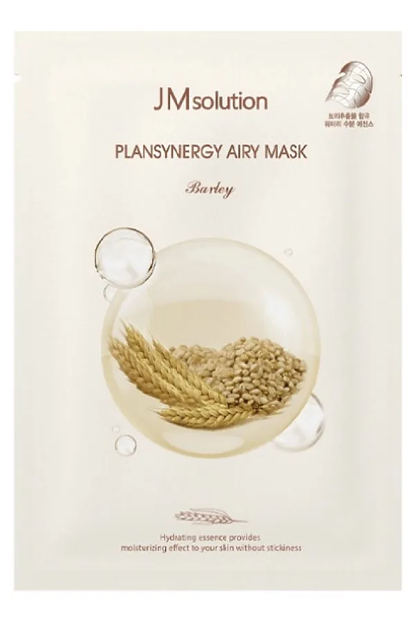 Jmsolution Тканевая маска для лица очищающая с ячменём / Plansynergy Airy Mask Barley, 30 мл KRISTALLER, белый - фото 2