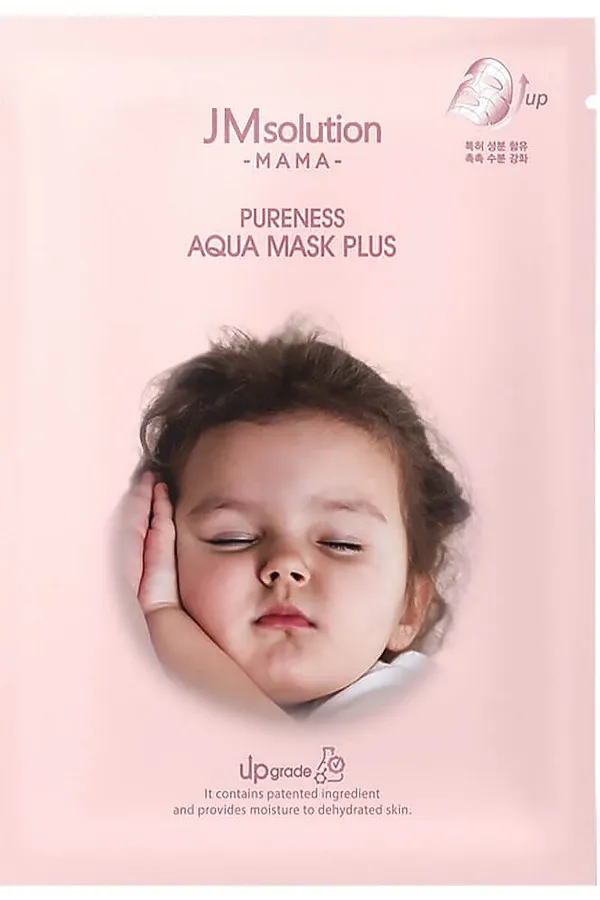 Jmsolution Маска тканевая для лица гипоаллергенная увлажняющая / Mama Pureness Aqua Mask Plus, 30 мл KRISTALLER, белый - фото 2