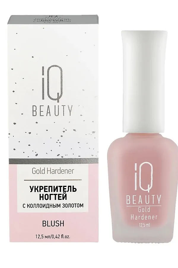 IQ Beauty Укрепитель для ногтей с коллоидным золотом / Gold Hardener Blush, 12,5 мл KRISTALLER, розовый - фото 2