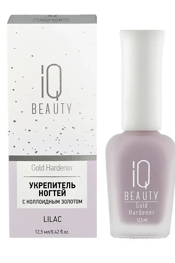 IQ Beauty Укрепитель для ногтей с коллоидным золотом / Gold Hardener Lilac, 12,5 мл KRISTALLER, лиловый - фото 2