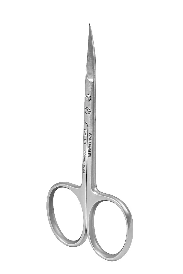 Frau Finger Ножницы маникюрные для кутикулы изогнутые / Professional FSP-131DP, матовые, ручная заточка, 10 см KRISTALLER, серый - фото 2