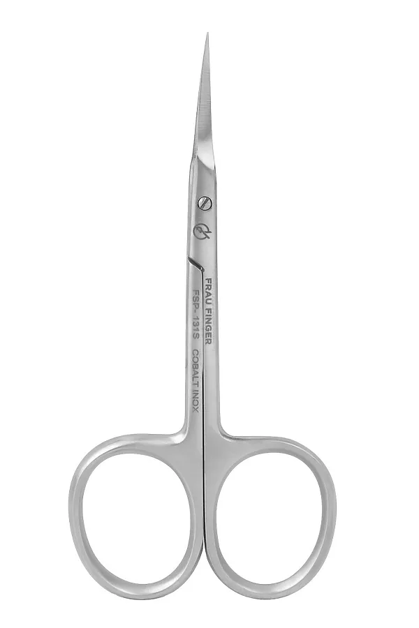Frau Finger Ножницы маникюрные для кутикулы изогнутые / Professional FSP-131SLIMDP, матовые, ручная заточка, 10 см KRISTALLER, серый - фото 2