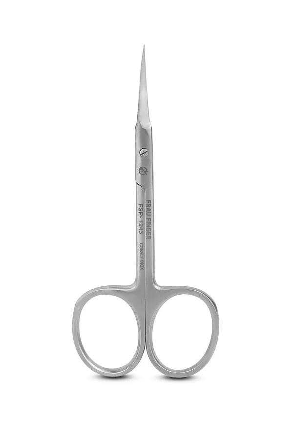 Frau Finger Ножницы маникюрные для кутикулы изогнутые / Professional FSP-1243DP, матовые, ручная заточка, 10 см KRISTALLER, серый - фото 2