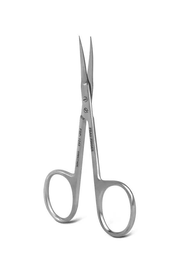 Frau Finger Ножницы маникюрные для кутикулы изогнутые / Professional FSP-1243DP, матовые, ручная заточка, 10 см KRISTALLER, серый - фото 2