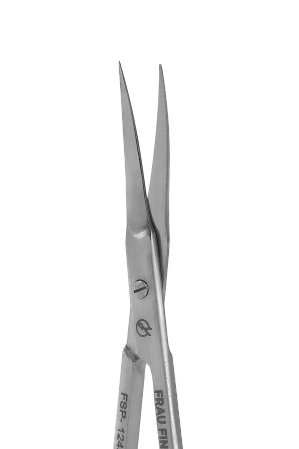 Frau Finger Ножницы маникюрные для кутикулы изогнутые / Professional FSP-1243DP, матовые, ручная заточка, 10 см KRISTALLER, серый - фото 2
