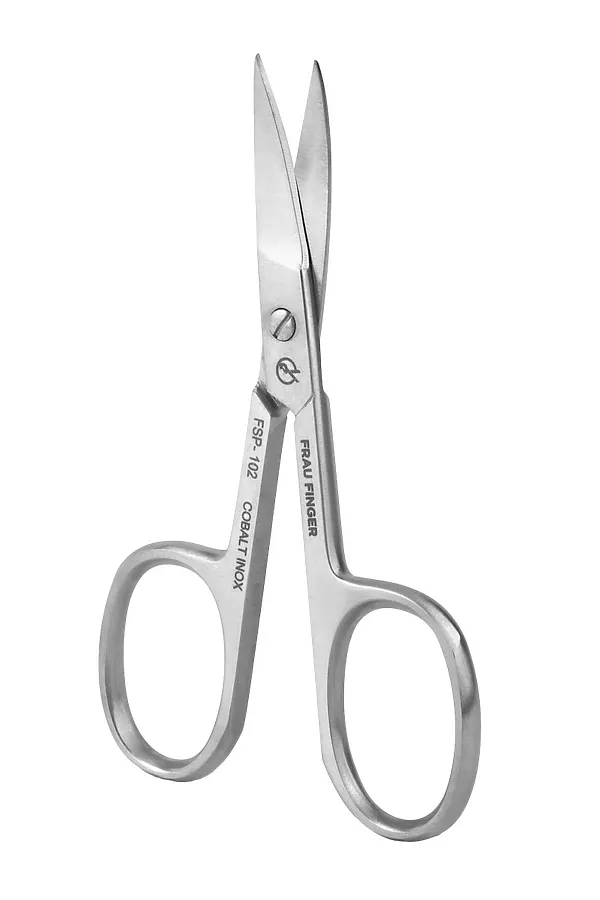 Frau Finger Ножницы маникюрные для ногтей изогнутые / Professional FSP-102DP, матовые, ручная заточка, 9 см KRISTALLER, серый - фото 2