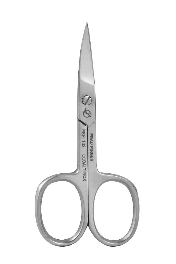 Frau Finger Ножницы маникюрные для ногтей изогнутые / Professional FSP-102DP, матовые, ручная заточка, 9 см KRISTALLER, серый - фото 2