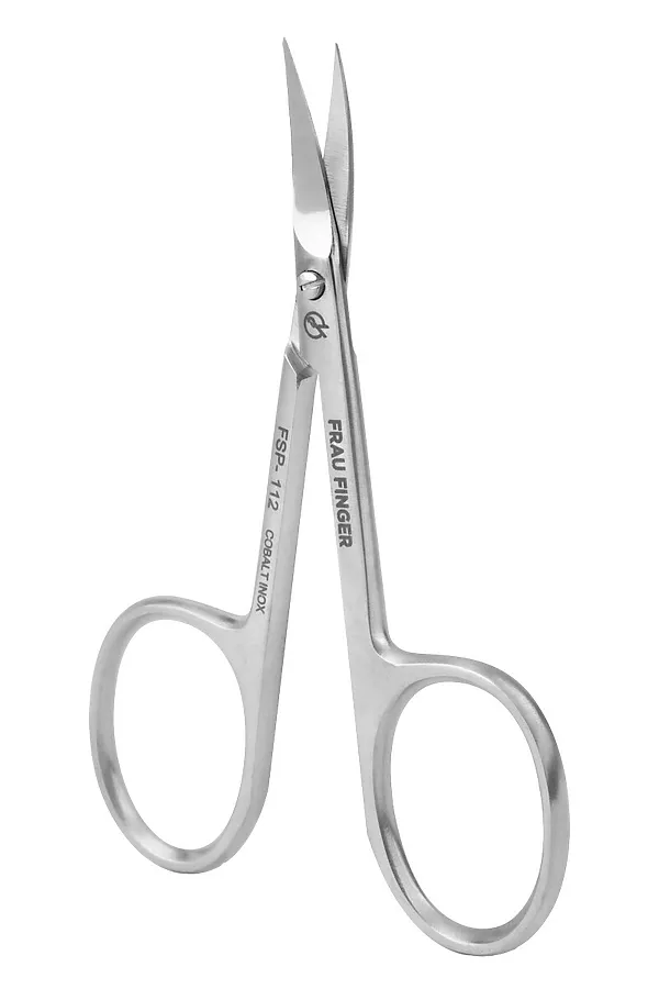 Frau Finger Ножницы маникюрные для кутикулы изогнутые / Professional FSP-112DP, матовые, ручная заточка, 9 см KRISTALLER, серый - фото 2