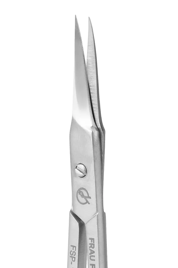 Frau Finger Ножницы маникюрные для кутикулы изогнутые / Professional FSP-118DP, матовые, ручная заточка, 10 см KRISTALLER, серый - фото 2