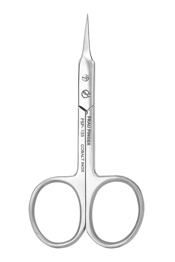 Frau Finger Ножницы маникюрные для кутикулы изогнутые / Professional FSP-133DP, матовые, ручная заточка, 9,5 см KRISTALLER, серый - фото 2
