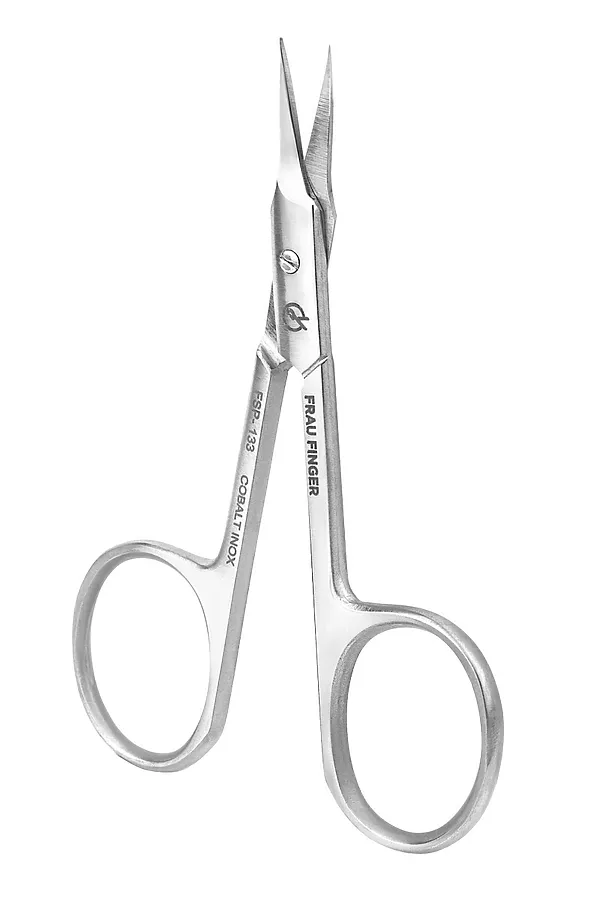 Frau Finger Ножницы маникюрные для кутикулы изогнутые / Professional FSP-133DP, матовые, ручная заточка, 9,5 см KRISTALLER, серый - фото 2