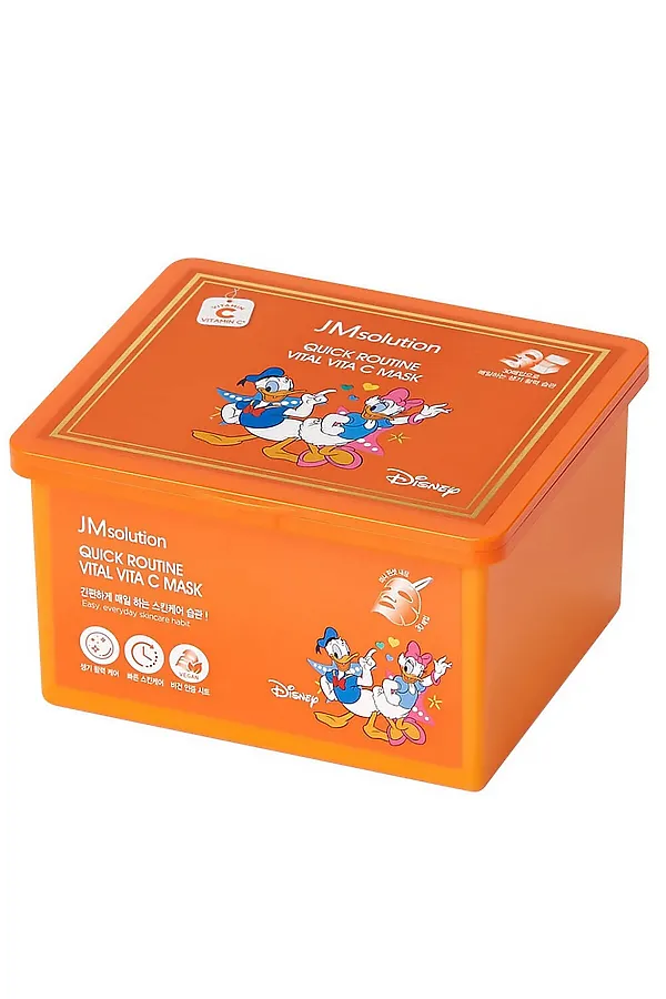 JMsolution Набор осветляющих тканевых масок для лица с витамином C / Disney Quick Routine Vital Vita C Mask, 350 мл KRISTALLER, оранжевый - фото 2