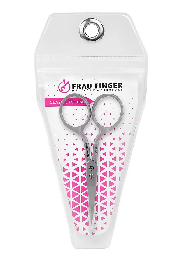 Frau Finger Ножницы маникюрные для ногтей изогнутые / Classic FS-106DP, матовые, ручная заточка, 9 см KRISTALLER, серый - фото 2