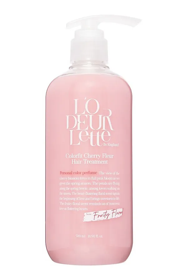 LODEURLETTE Парфюмированная маска для волос c ароматом цветка вишни / In England Colorfit Cherry Fleur Hair Treatment, 500 мл KRISTALLER, розовый - фото 2