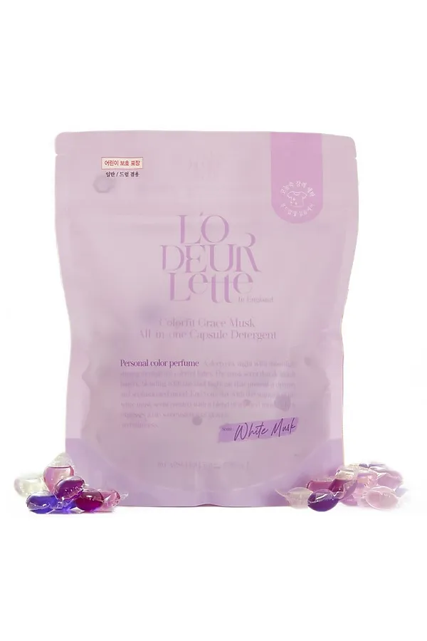 LODEURLETTE Капсулы для стирки белья с ароматом белого мускуса / In England Colorfit Grace Musk All in One Capsule Detergent, 17 г x 30 KRISTALLER, фиолетовый - фото 2