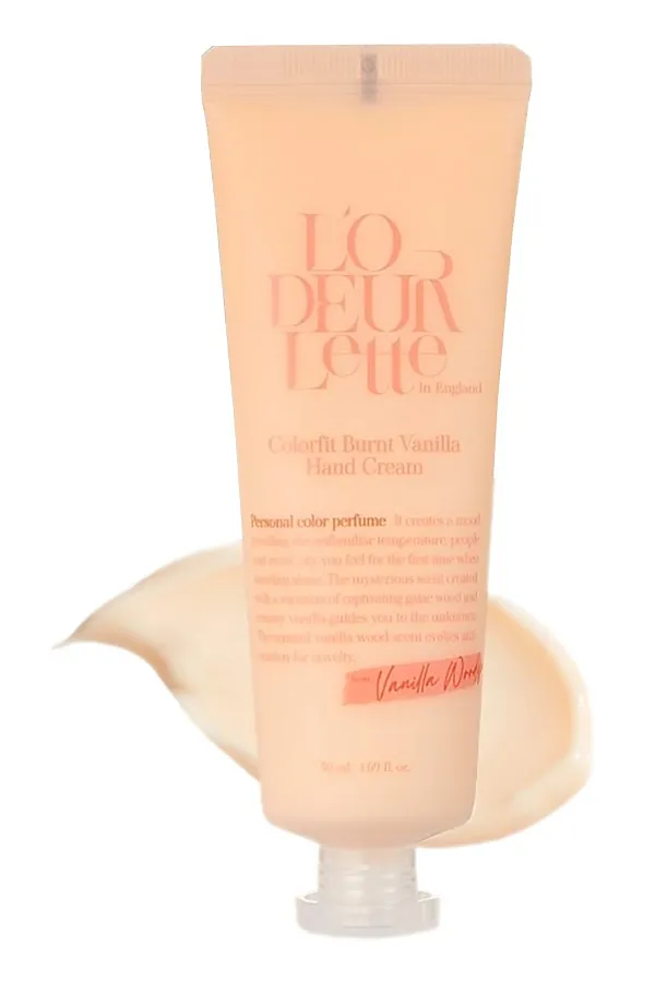LODEURLETTE Крем для рук увлажняющий с ароматом ванили / In England Colorfit Burnt Vanilla Hand Cream, 50 мл KRISTALLER, персиковый - фото 2