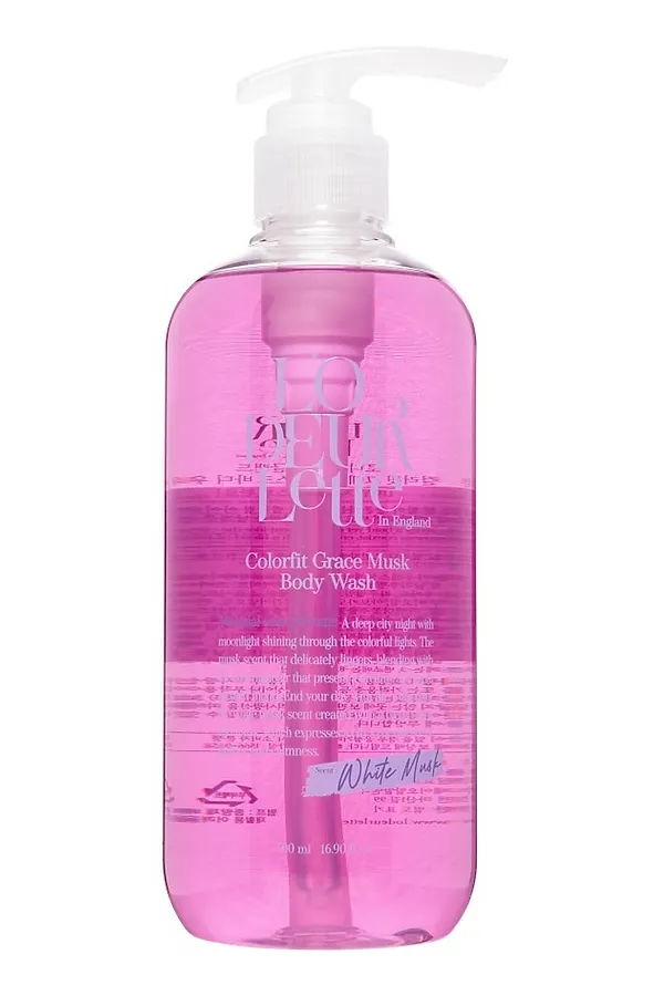 LODEURLETTE Парфюмированный гель для душа с ароматом белого мускуса / In England Colorfit Body Wash Grace Musk, 500 мл KRISTALLER, прозрачный - фото 2