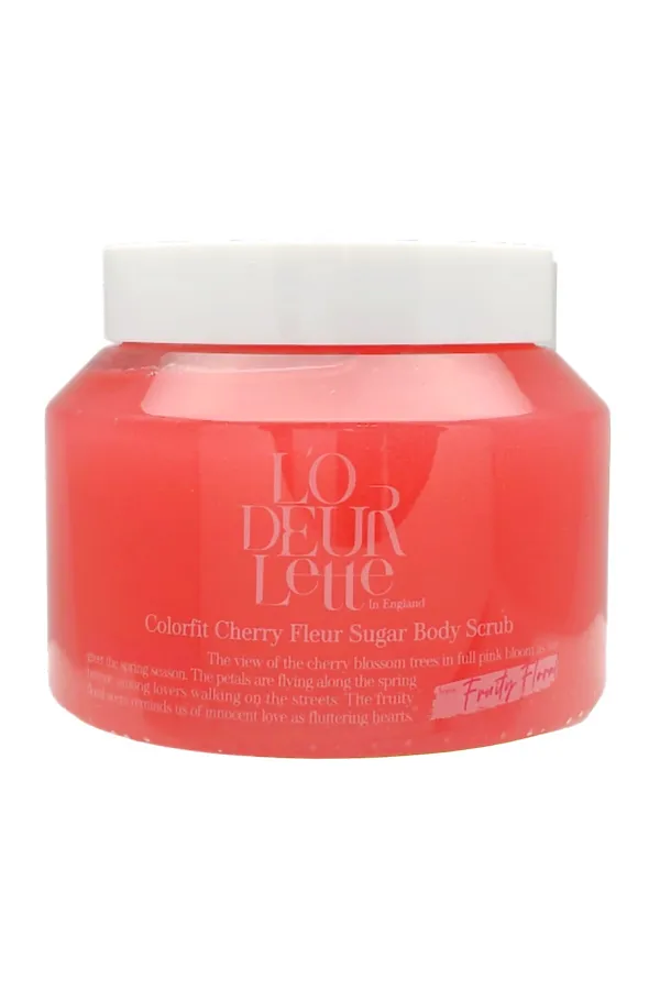 LODEURLETTE Сахарный скраб для тела с ароматом цветка вишни / In England Colorfit Cherry Fleur Sugar Scrub, 500 г KRISTALLER, красный - фото 2