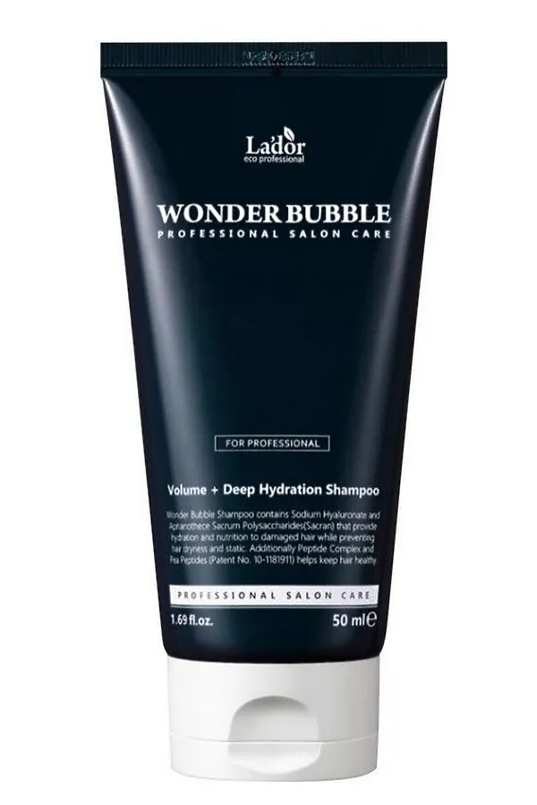 Lador Увлажняющий шампунь для объёма и гладкости волос / Wonder Bubble, 50 мл KRISTALLER, белый - фото 2