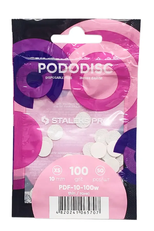 Staleks Сменные файлы для педикюрного диска / Pododisk XS, 100 грит, 50 шт. KRISTALLER, белый - фото 2