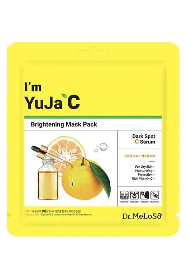 Dr.MeLoSo Тканевая маска для лица с витамином C / I'm Yuja C Brightening Mask, 25 мл KRISTALLER, белый - фото 2