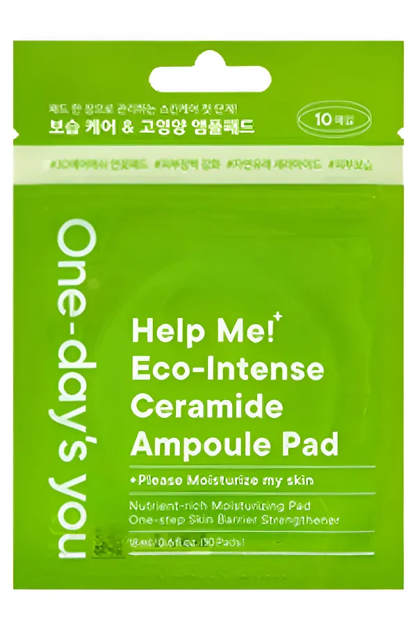One-day's You Очищающие тонер-пэды для лица с церамидами / Handy Help Me Eco-Intense Ceramide Ampoule Pad, 10 шт. KRISTALLER, белый - фото 2