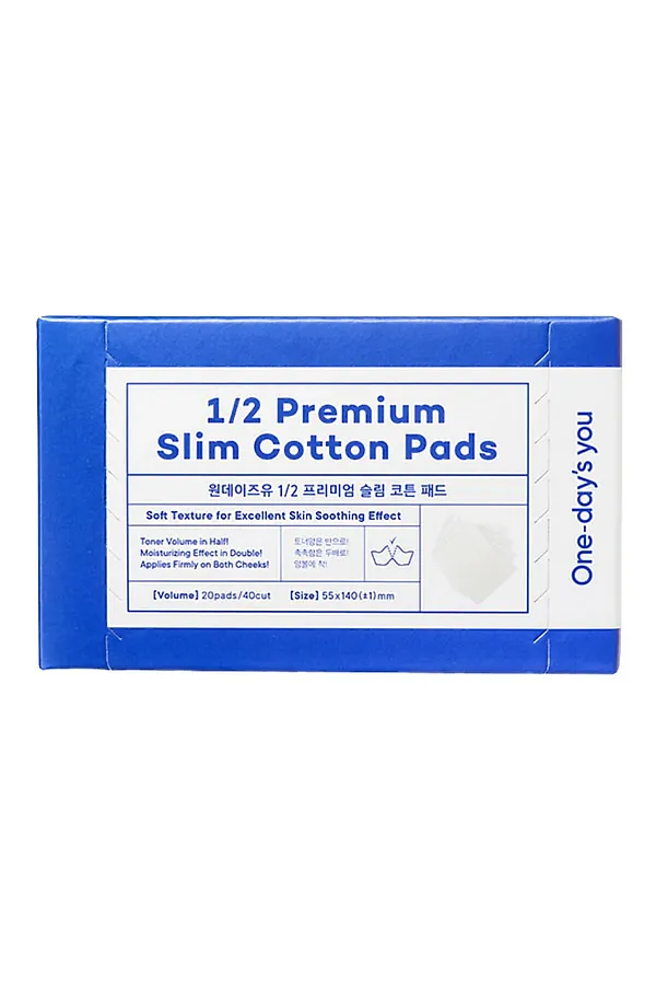 One-day's You Тонкие хлопковые пэды для тонера / Premium Slim Cotton Pads 1/2, 20 шт. KRISTALLER, белый - фото 2