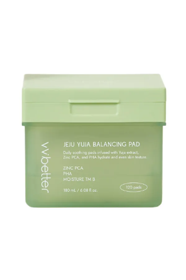 VVbetter Балансирующие успокаивающие тонер-пэды с цинком PCA, PHA, Moisture TM B / Jeju Yuja Balancing Pad, 120 шт. KRISTALLER, белый - фото 2