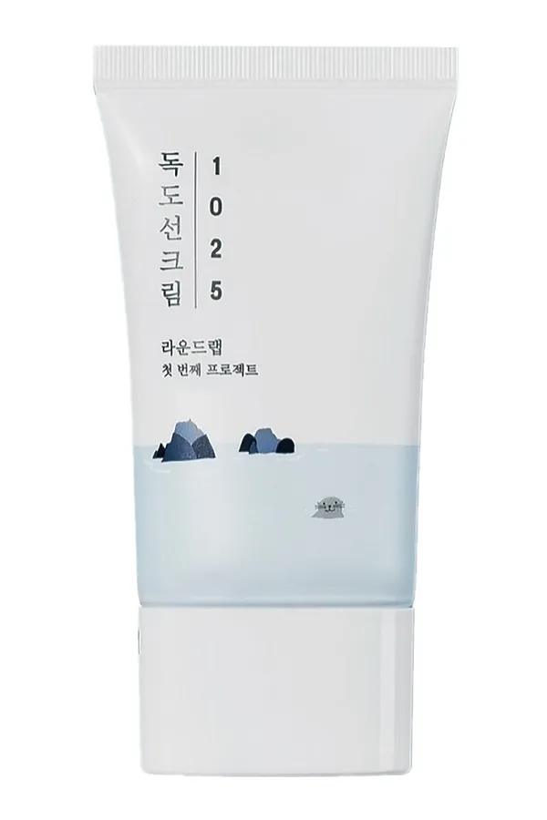 ROUND LAB Солнцезащитный крем для проблемной кожи с морской водой / 1025 Dokdo Sunscreen SPF50+ PA++++, 50 мл KRISTALLER, белый - фото 2