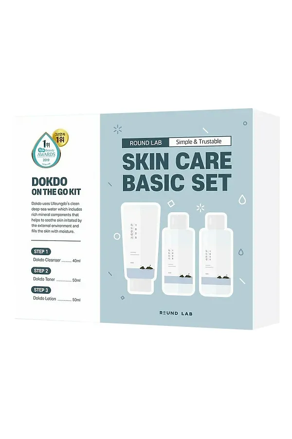 ROUND LAB Набор средств для лица с морской водой: пенка, тонер и лосьон / 1025 Dokdo On The Go Kit, 40 мл, 50 мл x 2 KRISTALLER, белый - фото 2