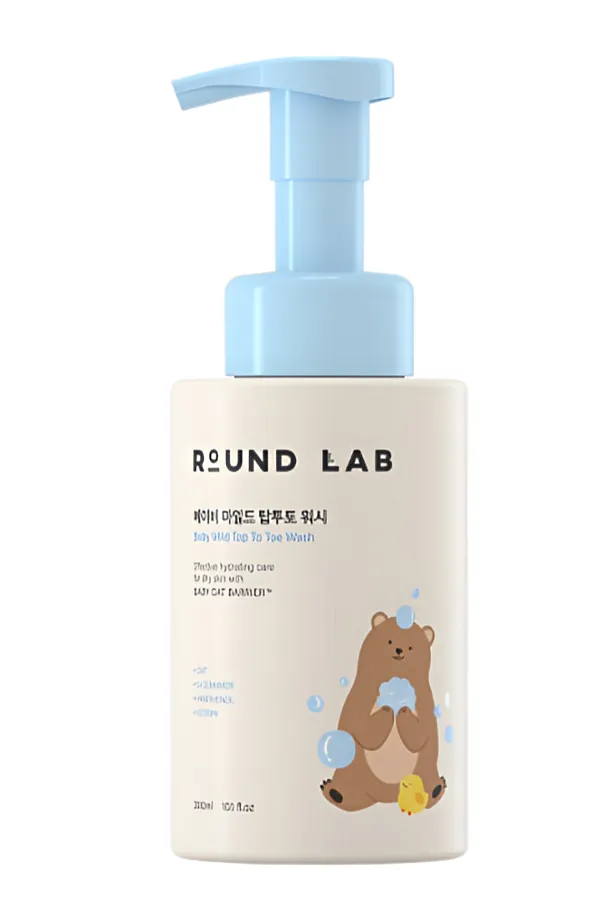ROUND LAB Детская очищающая пенка от макушки до пяток / Baby Mild Top To Toe Wash, 300 мл KRISTALLER, белый - фото 2