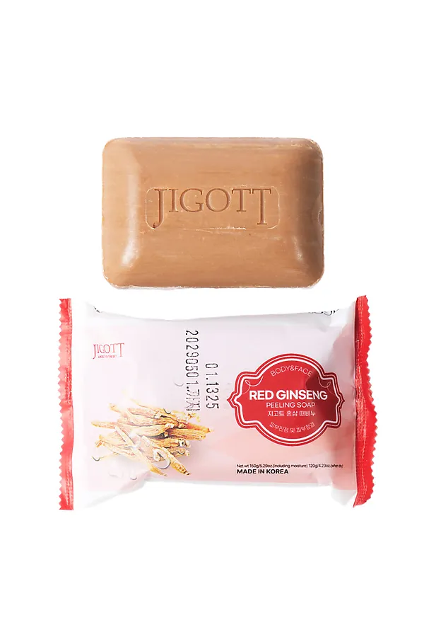 Jigott Мыло-скраб для лица и тела с экстрактом красного женьшеня / Red Ginseng Scrub Soap, 150 г KRISTALLER, коричневый - фото 2