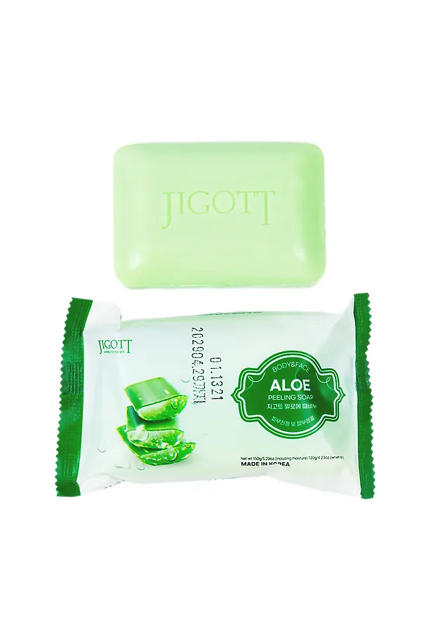 Jigott Мыло-скраб для лица и тела с экстрактом алоэ / Aloe Scrub Soap, 150 г KRISTALLER, зеленый - фото 2