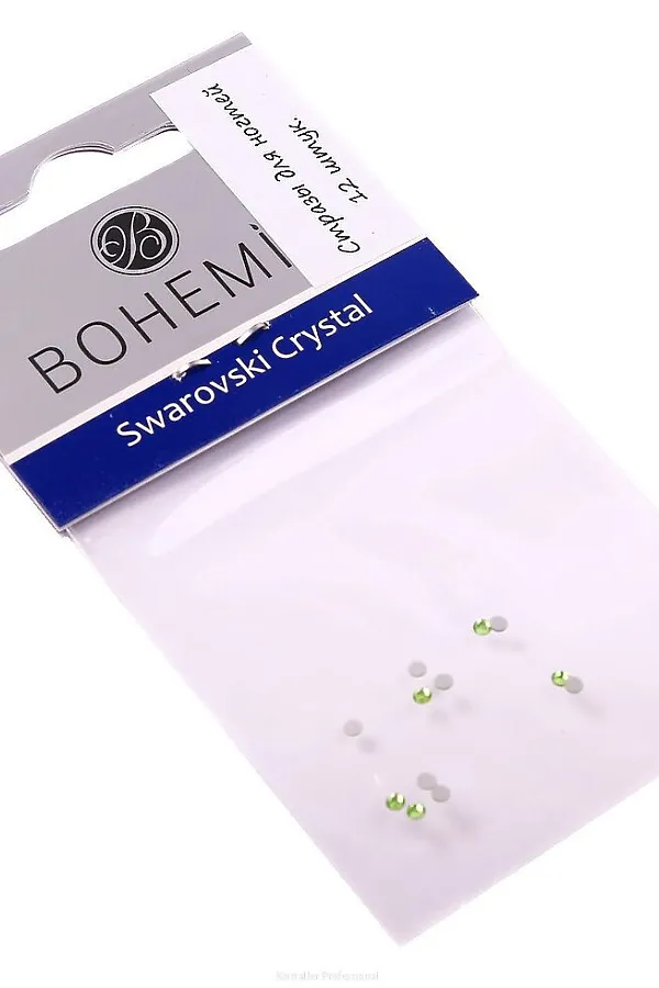 Bohemia Professional Стразы для ногтей, салатовый, 12 шт. KRISTALLER, салатовый - фото 2