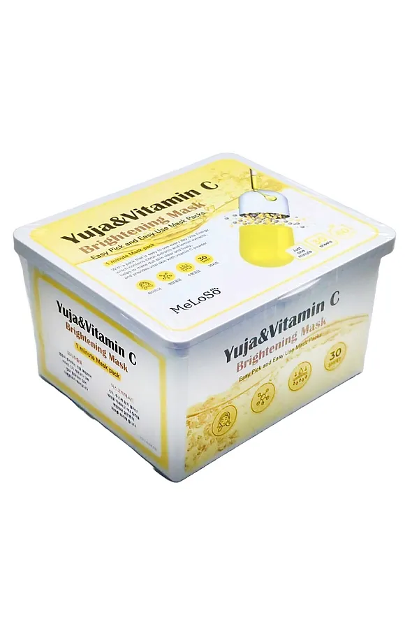 MeLoSo Набор тканевых масок с экстрактом юдзу и витамином C / Yuja & Vitamin C Brightening Mask, 30 шт. KRISTALLER, прозрачный - фото 2