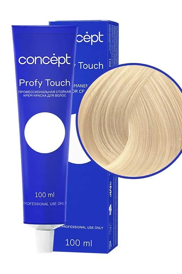 Concept Profy Touch 10.1 Профессиональный крем-краситель для волос, очень светлый платиновый блондин, 100 мл KRISTALLER, очень светлый платиновый блондин - фото 2