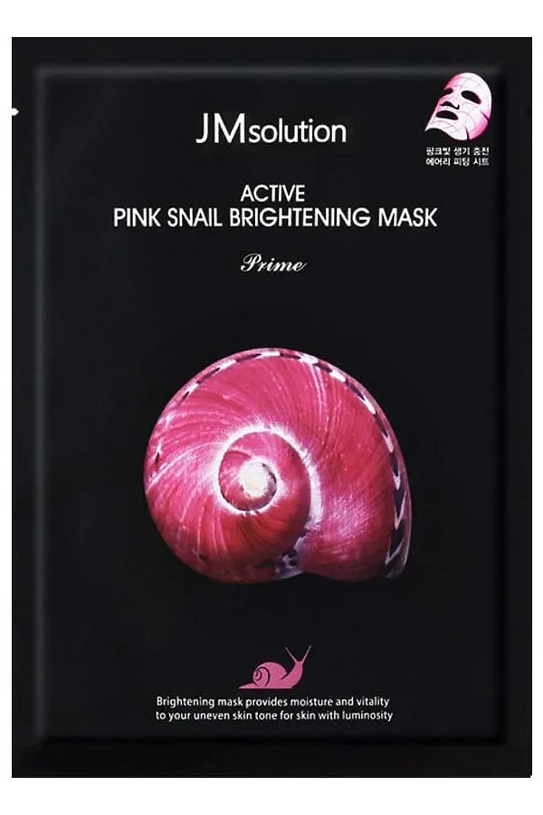 JMsolution Тканевая маска для лица с муцином улитки / Active Pink Snail Brightening Mask Prime, 30 мл KRISTALLER, белый - фото 2