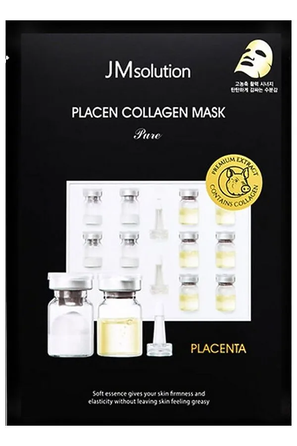 JMsolution Плацентарная тканевая маска с коллагеном / Placen Collagen Mask Pure, 30 мл KRISTALLER, белый - фото 2