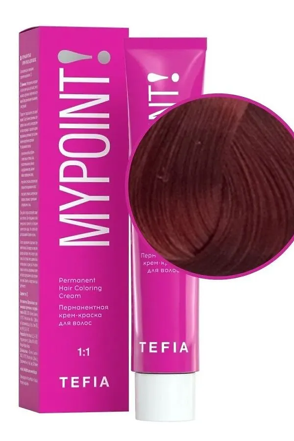 TEFIA Mypoint 6.5 Перманентная крем-краска для волос / Темный блондин красный, 60 мл KRISTALLER, темный блондин красный - фото 2